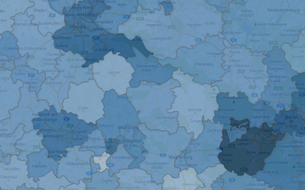 Elterngeld und Vaterzeit nach Kreisen 2010 - interaktive Karte Elterngeld und Vaterzeit nach Kreisen 2010 - interaktive Karte